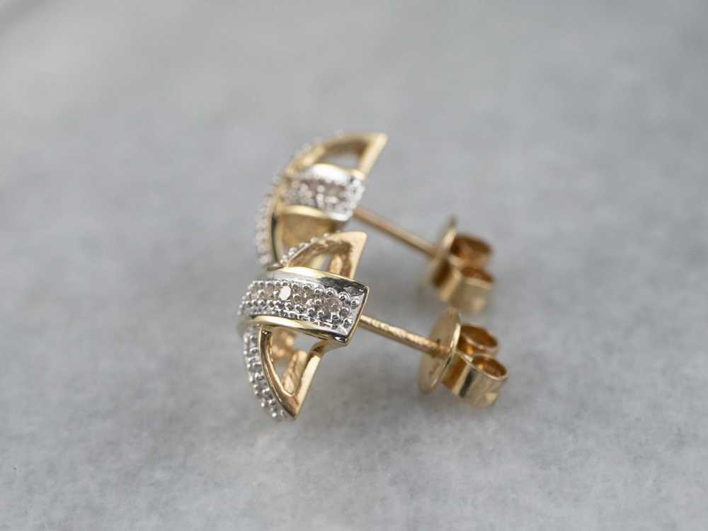 Diamond X Stud Earrings - image 5