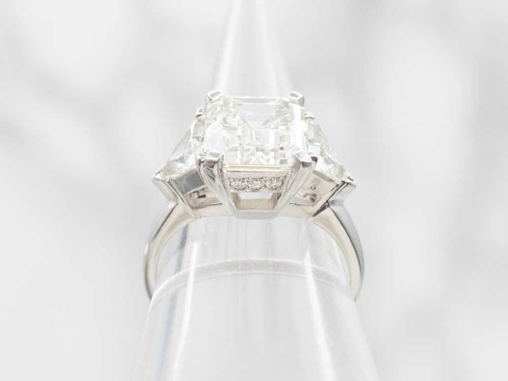 Modern GIA Certified Platinum Emerald Cut Diamond… - image 3