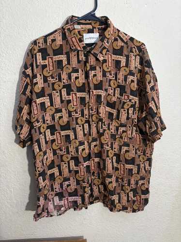 Vintage 80s Givenchy Gray & Metallic Gold Floral Brocade