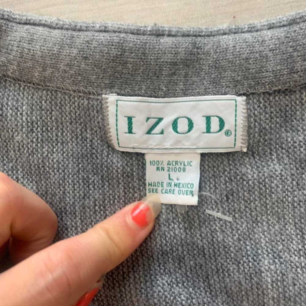 Izod Vintage IZOD gray cardigan Sweater - image 2