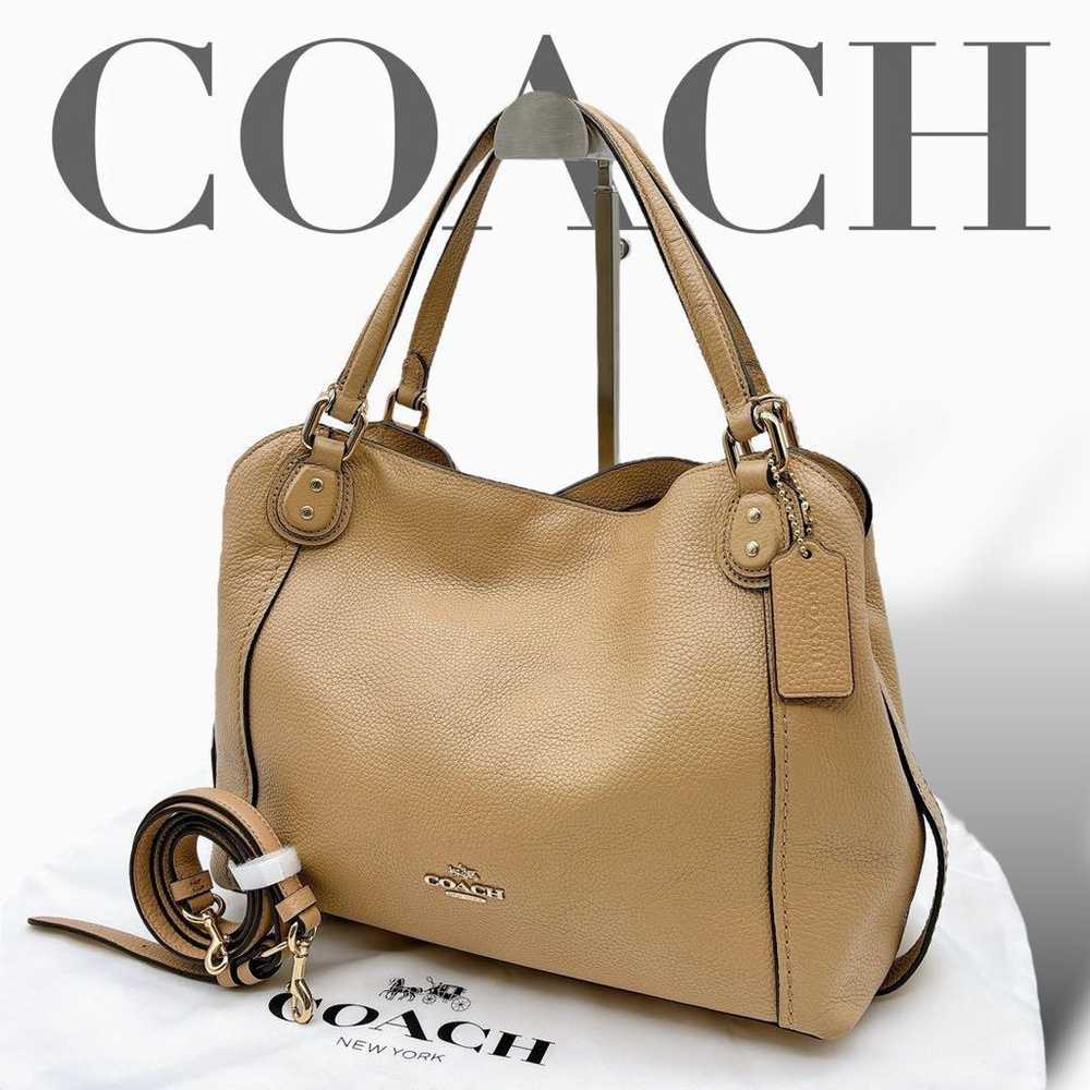 COACH Coach 2way Handbag Beige R106 - image 1