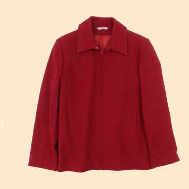 Vintage Women's Stylish Red Zip Up Jacket by Marks