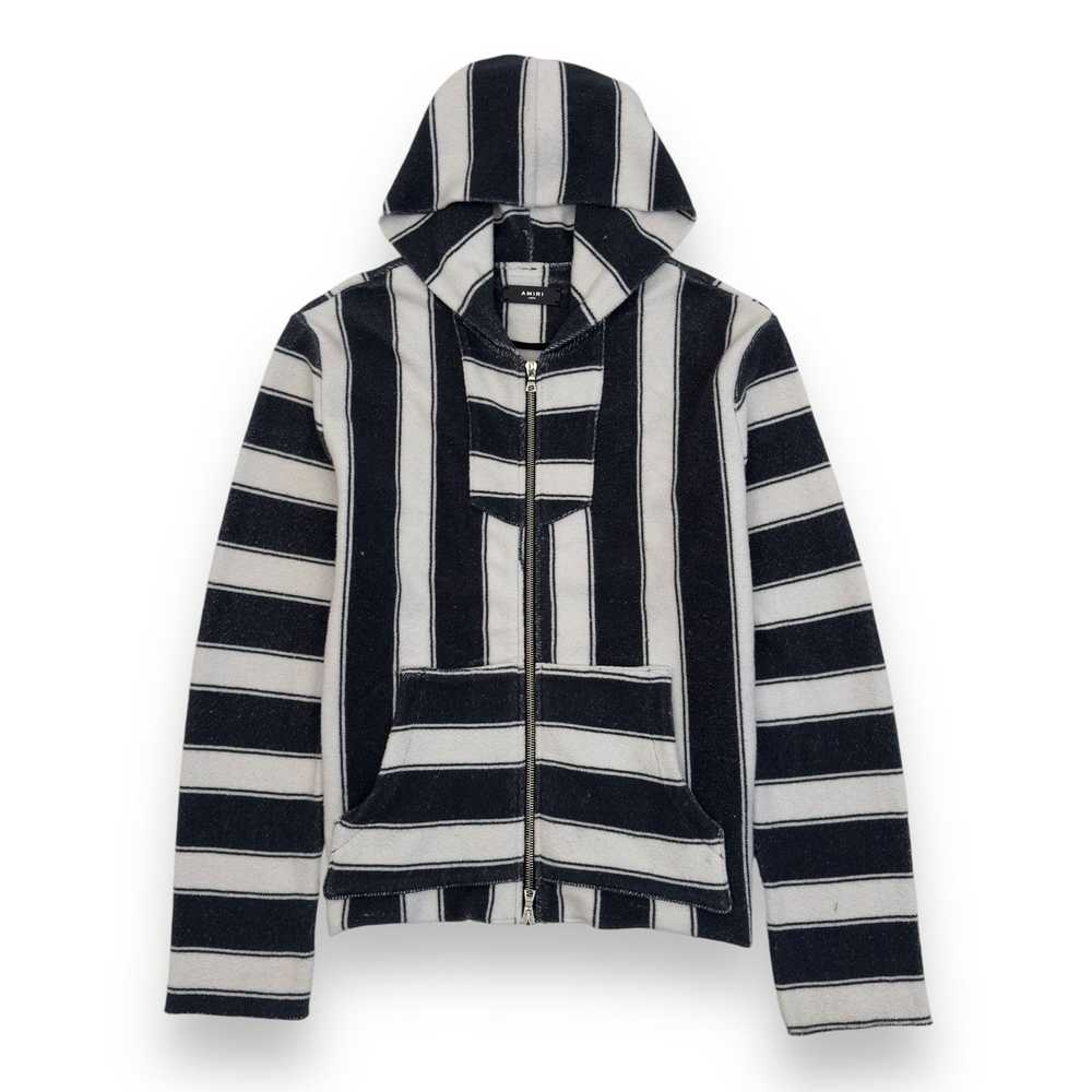 Amiri AMIRI BAJA STRIPED ZIP-UP HOODIE BLUE / WHI… - image 1