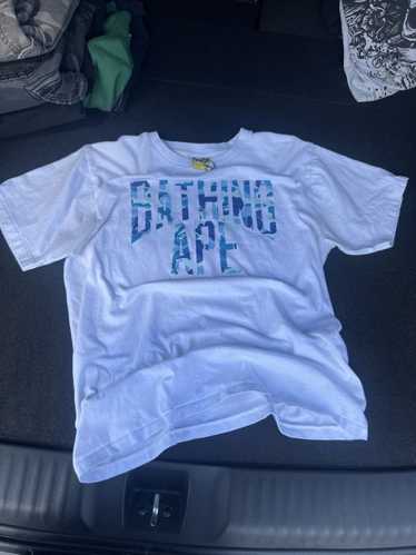 Bape Bathing ape blue camo white tee