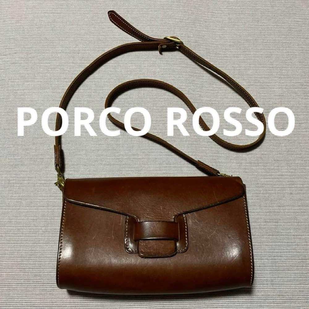 PORCO ROSSO Flap Clutch Shoulder Bag Chocolate - image 1