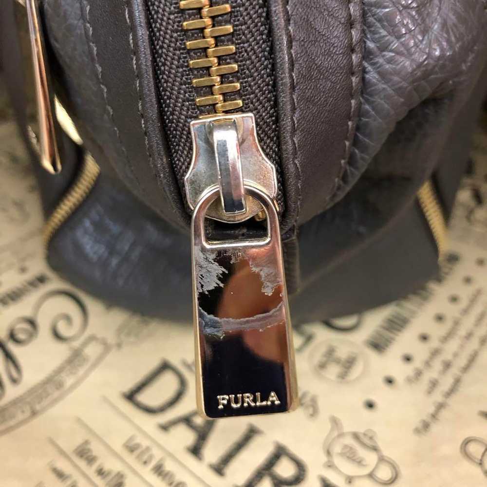 Furla Hand Mini Boston Bag Leather Brown Business… - image 11