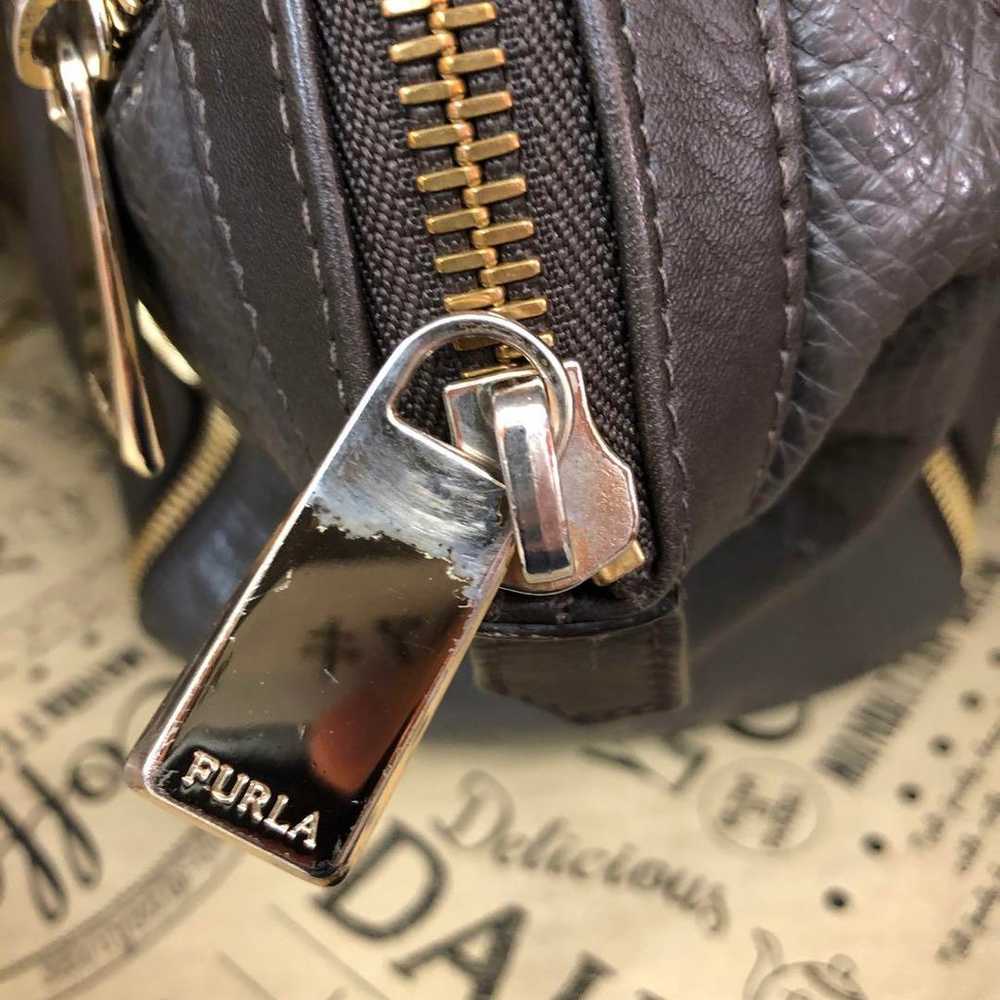 Furla Hand Mini Boston Bag Leather Brown Business… - image 12