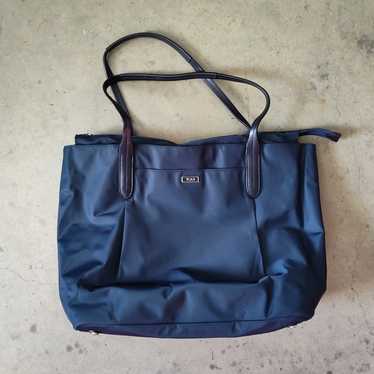 Tumi Nylon Tote Navy Blue Double Leather Handles … - image 1