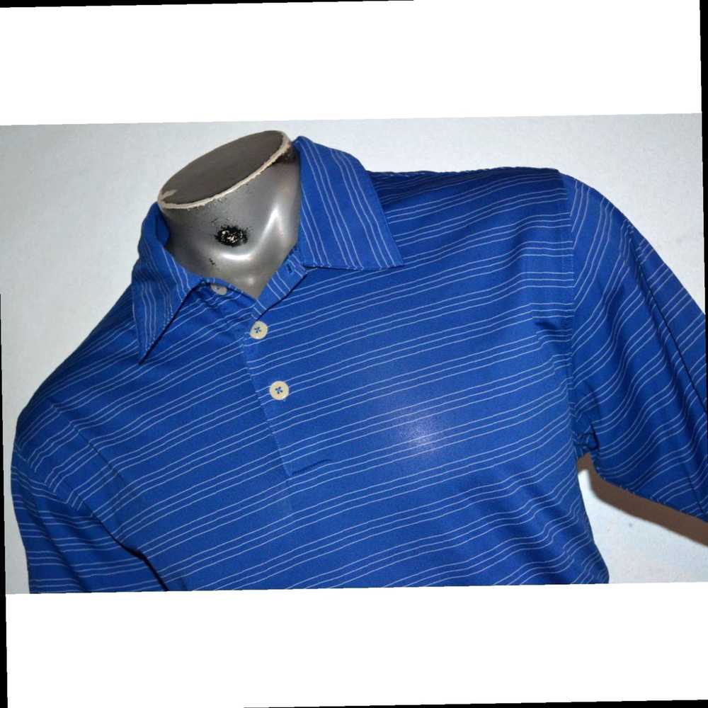 Adidas Authentic Blue Striped Polyester Golf Polo… - image 2