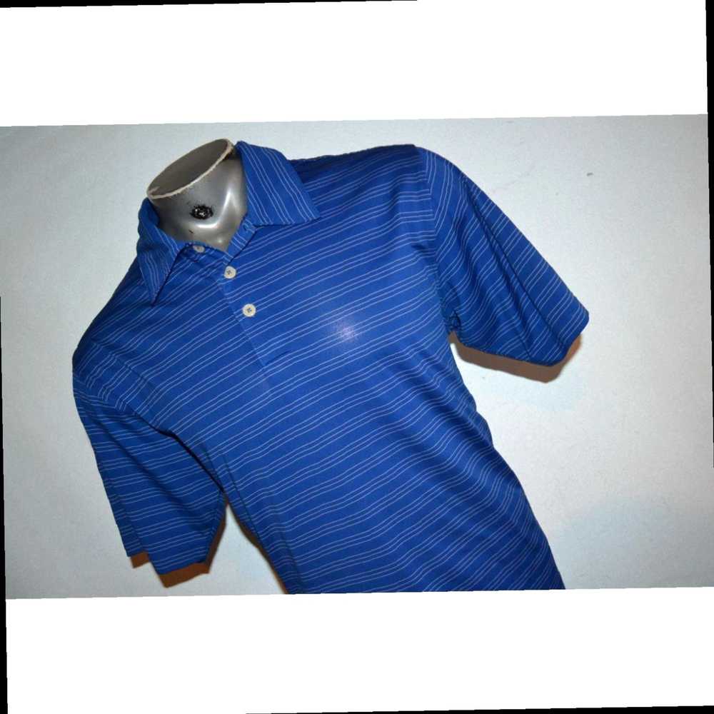 Adidas Authentic Blue Striped Polyester Golf Polo… - image 4