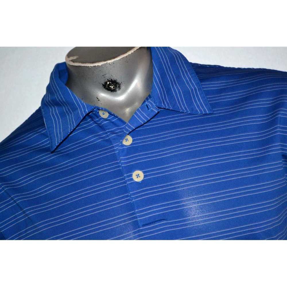 Adidas Authentic Blue Striped Polyester Golf Polo… - image 5