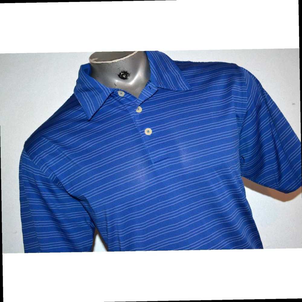 Adidas Authentic Blue Striped Polyester Golf Polo… - image 6