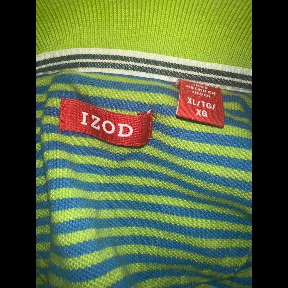 Izod Mens Used Green Lime Stripe - image 2