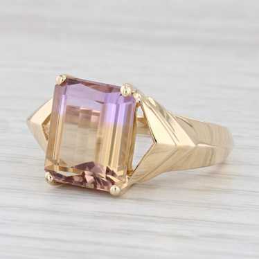 5.45ct Yellow Purple Ametrine Ring 10k Yellow Gold