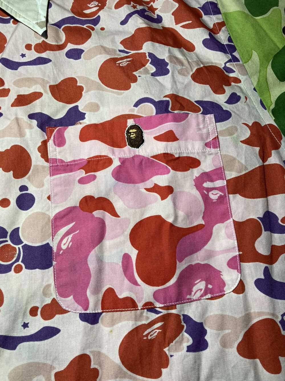 Bape 2002 Bape Multi Camo Psyche Button Up Patchw… - image 4