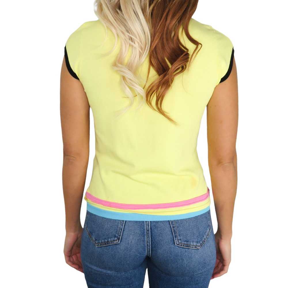 Vintage Y2k Dolce Cabo Pastel Yellow Tank with Pe… - image 3