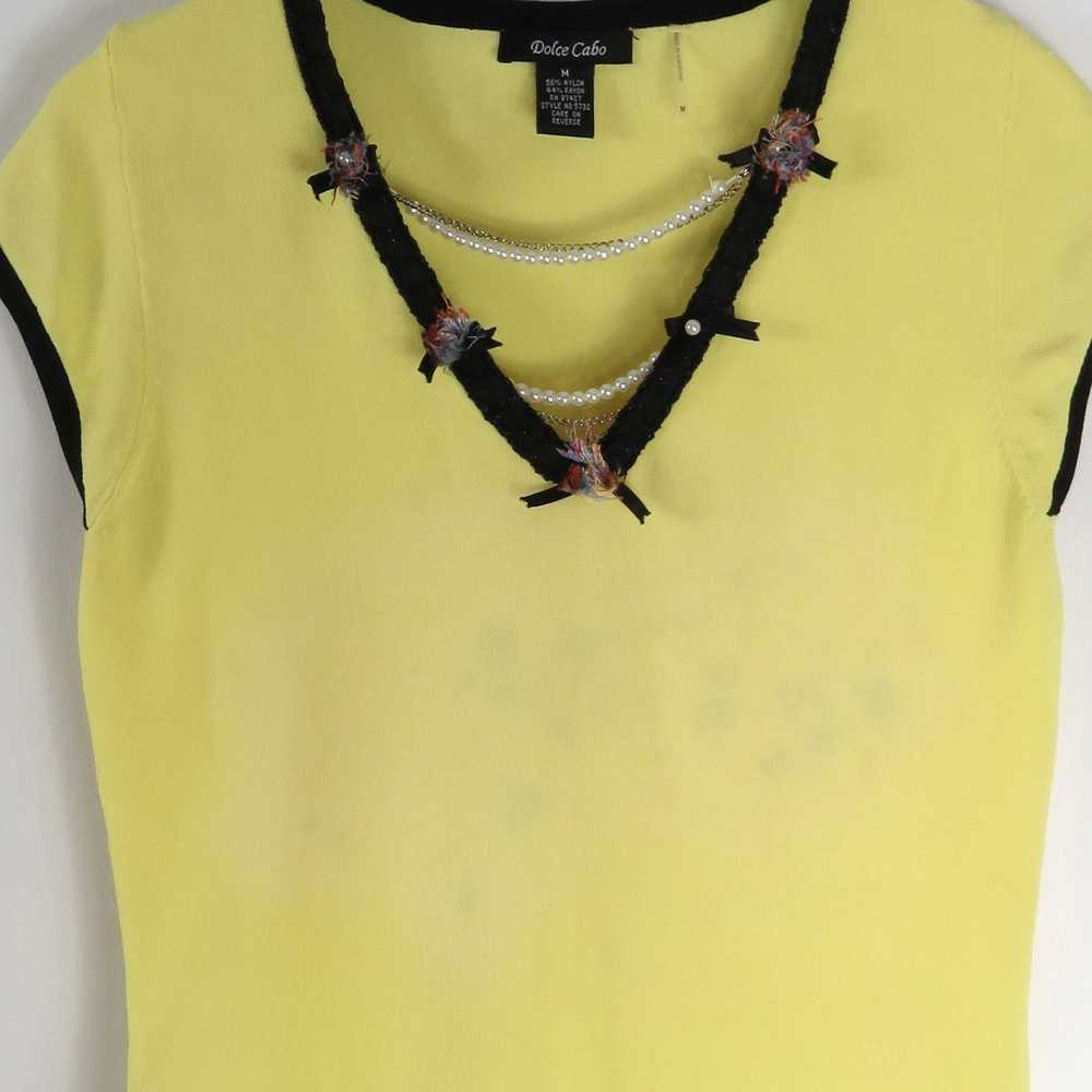 Vintage Y2k Dolce Cabo Pastel Yellow Tank with Pe… - image 6