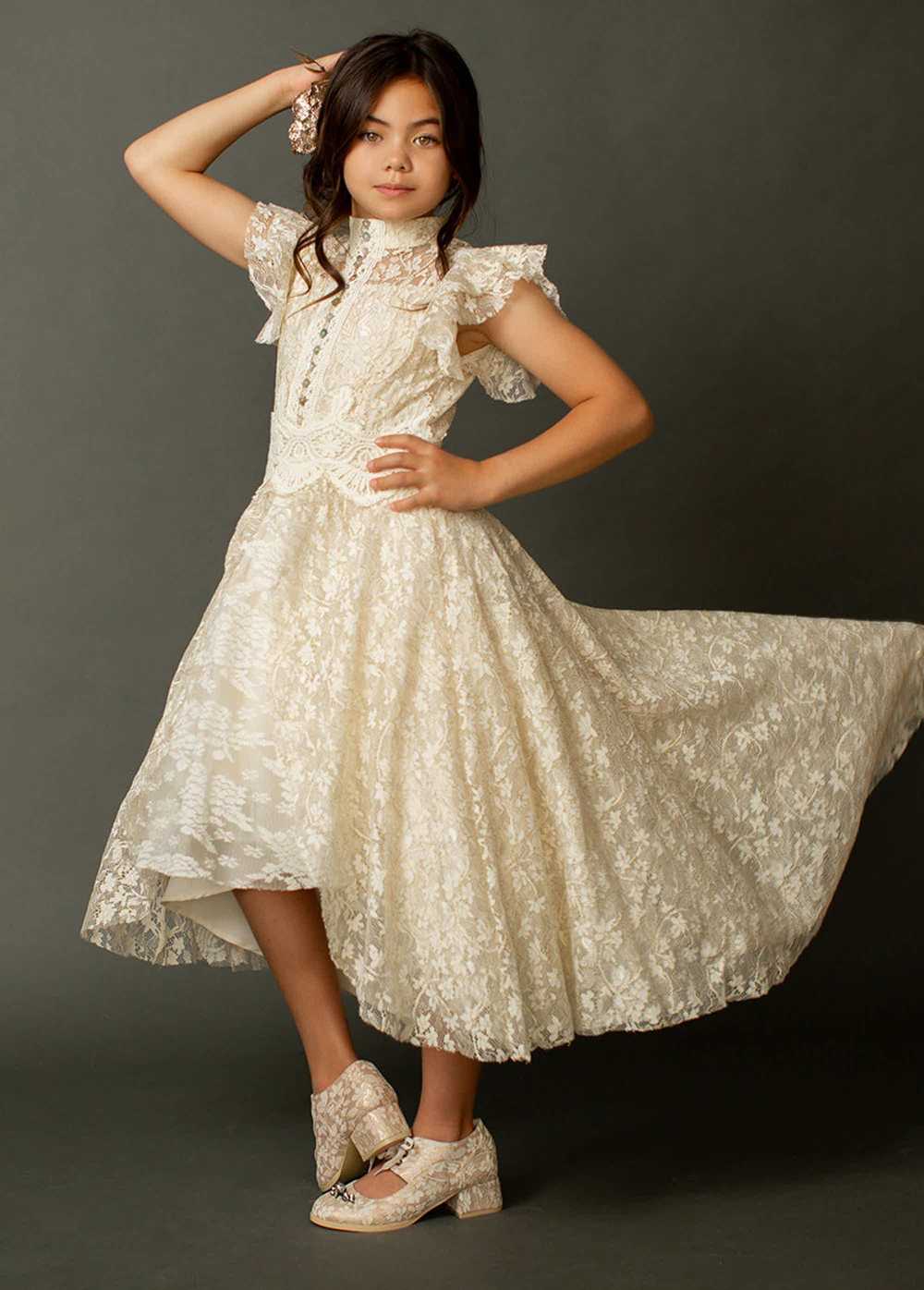 Joyfolie Kristy Petticoat Dress in Cream Metallic - image 2