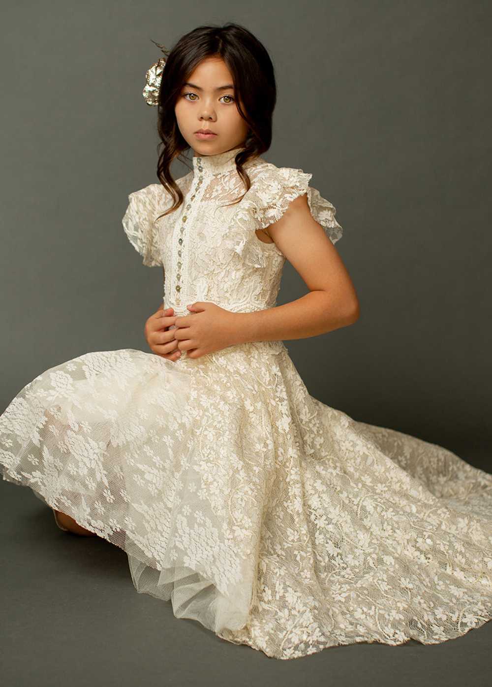 Joyfolie Kristy Petticoat Dress in Cream Metallic - image 7