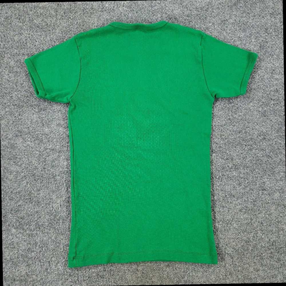 Vintage Medium Green Graphic Short Sleeve Top wit… - image 7