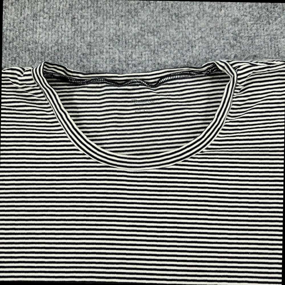 Madewell Black and White Striped Crew Neck Short … - image 3