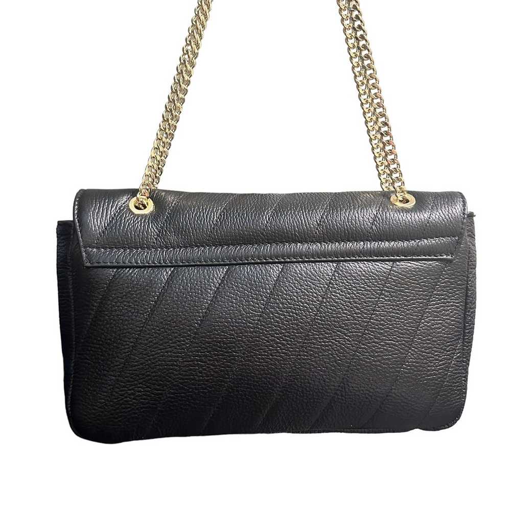 Anna Paola Shoulder Bag Italy Pebbled Leather Bla… - image 3