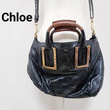 Chloe Ethel 2way Handbag Shoulder Bag Black Leathe