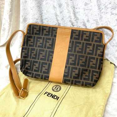 FENDI Shoulder Bag Zucca Pattern PVC Brown - image 1