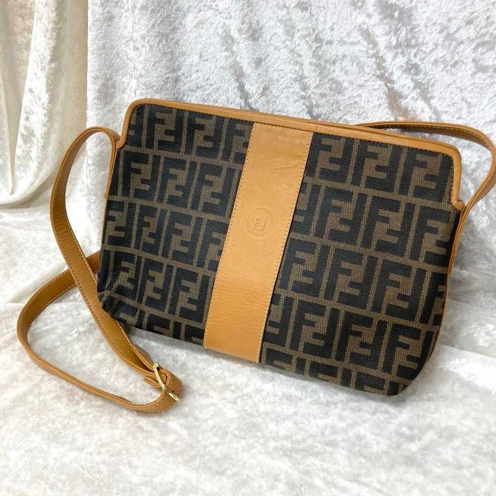 FENDI Shoulder Bag Zucca Pattern PVC Brown - image 2