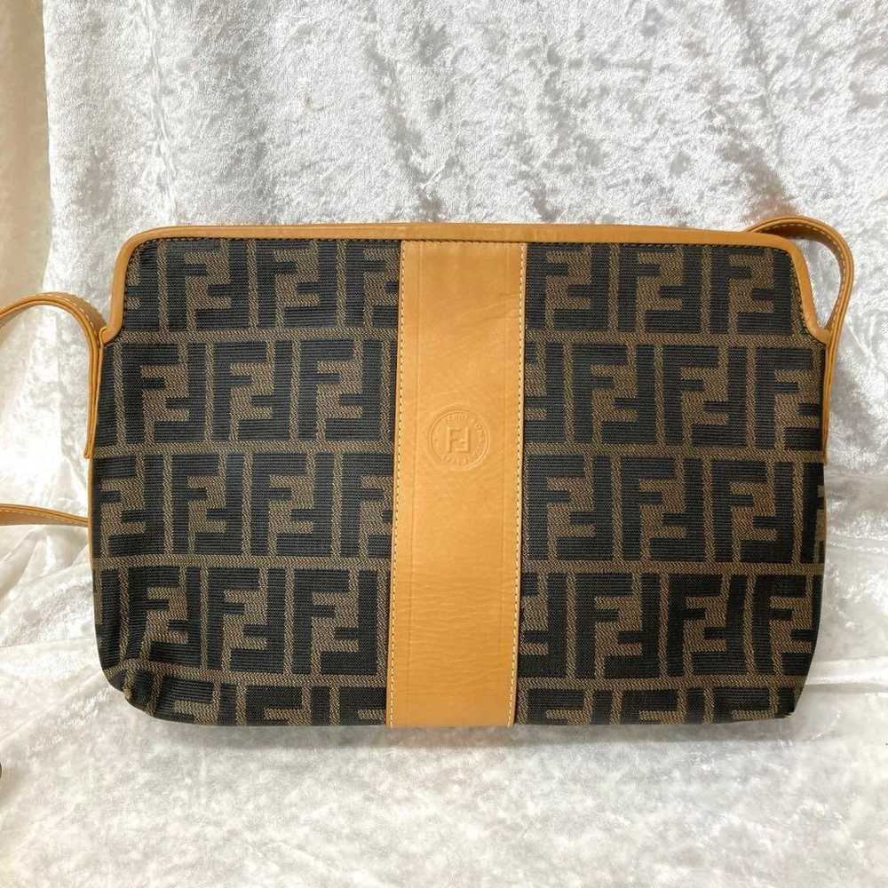 FENDI Shoulder Bag Zucca Pattern PVC Brown - image 3