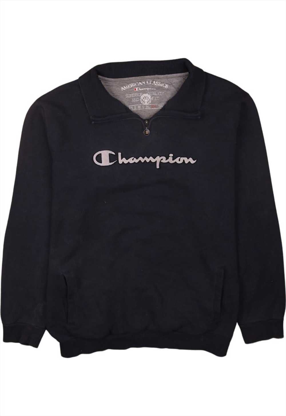 Vintage 90's Champion Sweatshirt Spellout Quater … - image 1