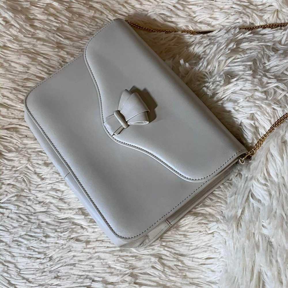 2way Front Flap Mini Bag Off-White Gray Elegant - image 4