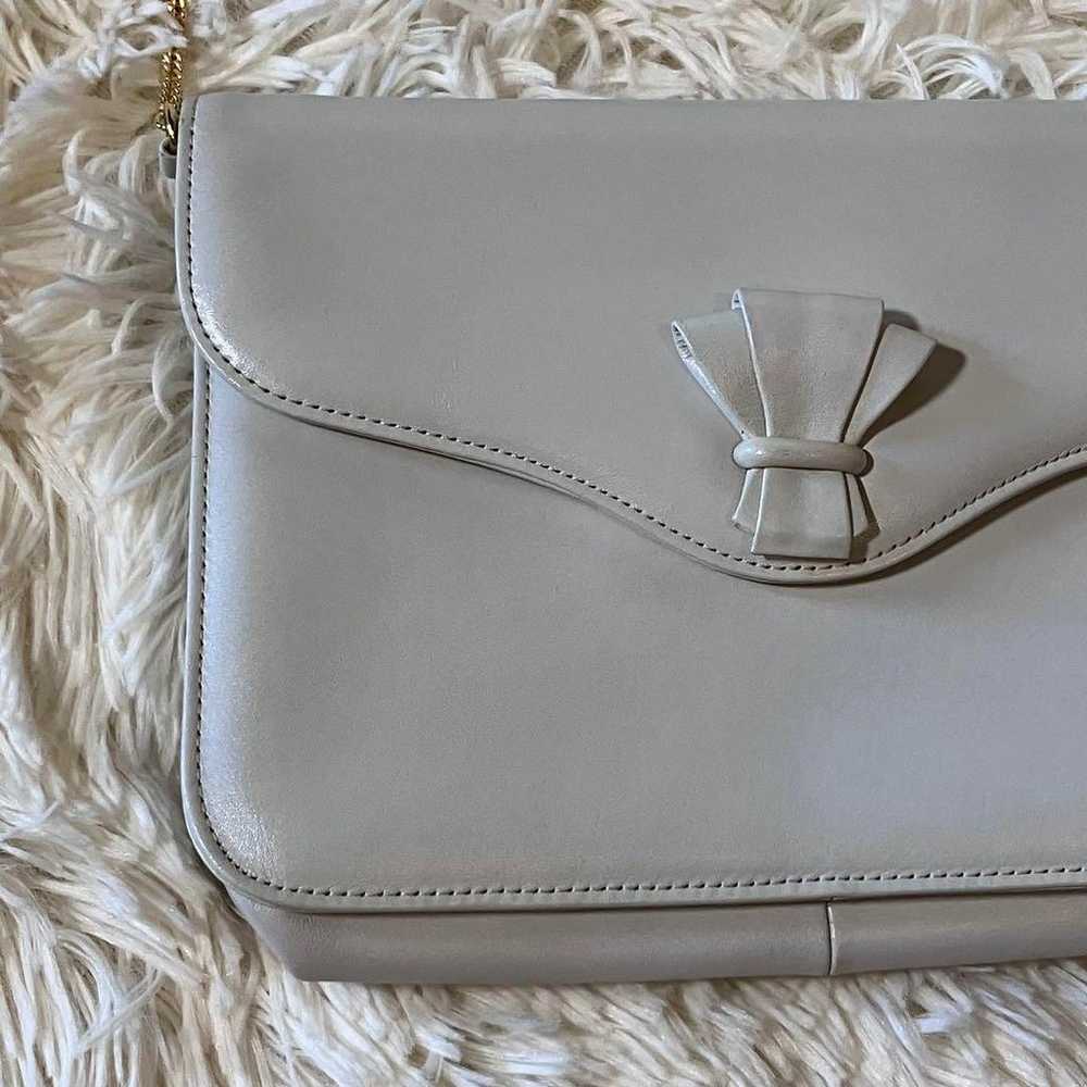 2way Front Flap Mini Bag Off-White Gray Elegant - image 5