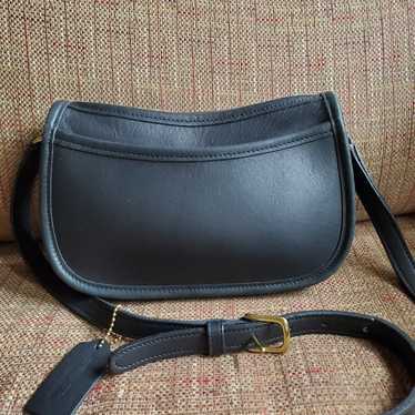 Vintage COACH Leather Wendie Crossbody Bag Black on sale