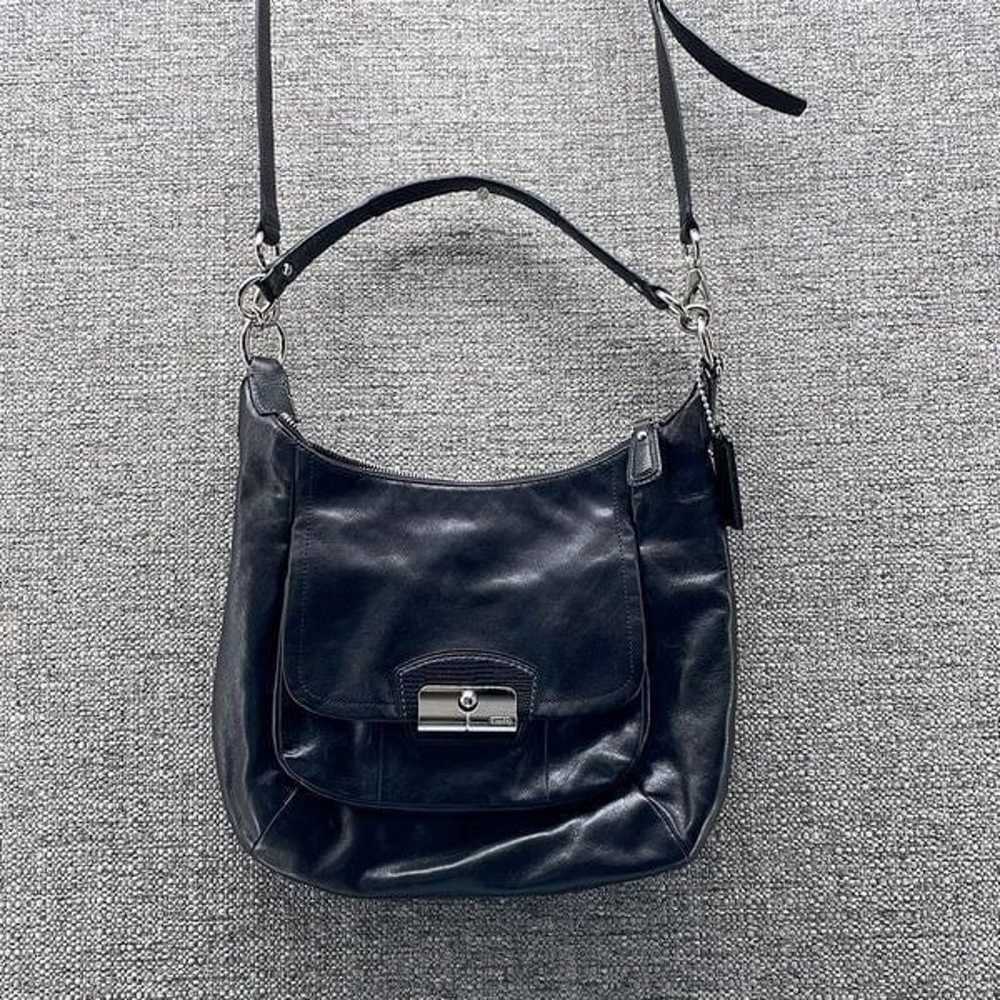 Coach Crossbody Bag Large Kristen Black Leather B… - image 4