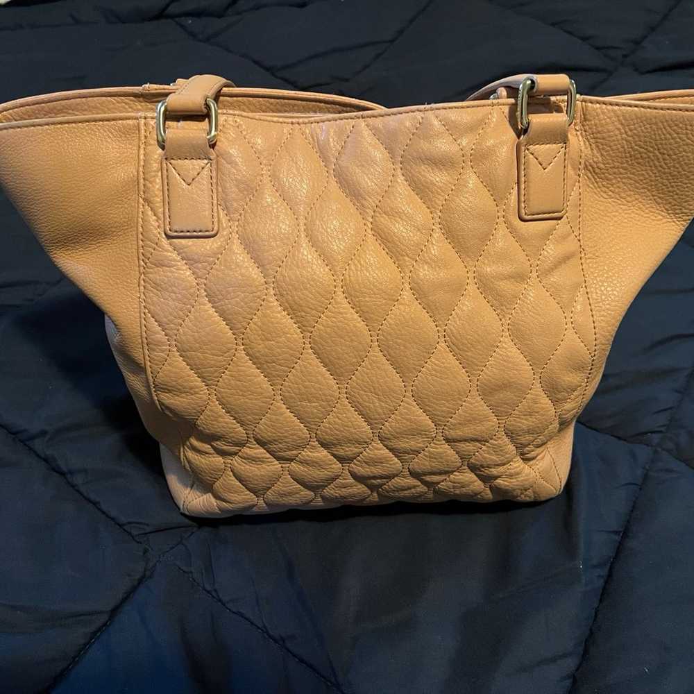 Vera Bradley Leather Quilted Ella Tote In Nude - image 2