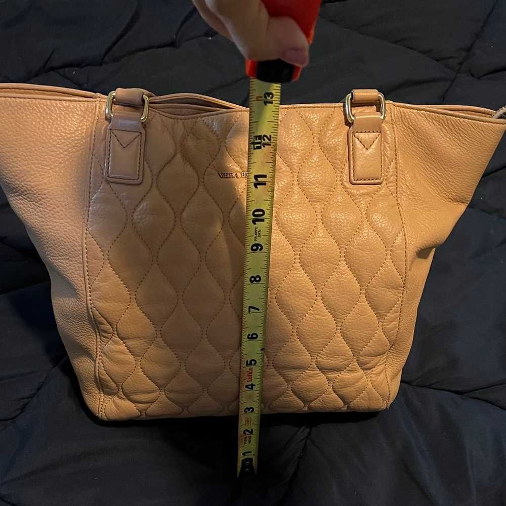 Vera Bradley Leather Quilted Ella Tote In Nude - image 9