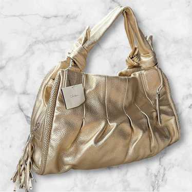 Unused Cole Haan Metallic Gold Mesh Shoulder Bag … - image 1