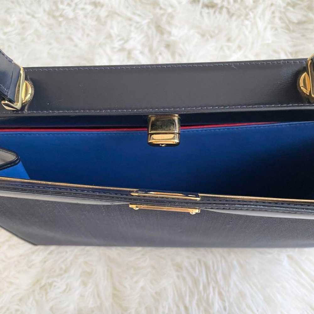 COMTESSE Contesse Horsehair Luxury Handbag Navy w… - image 10