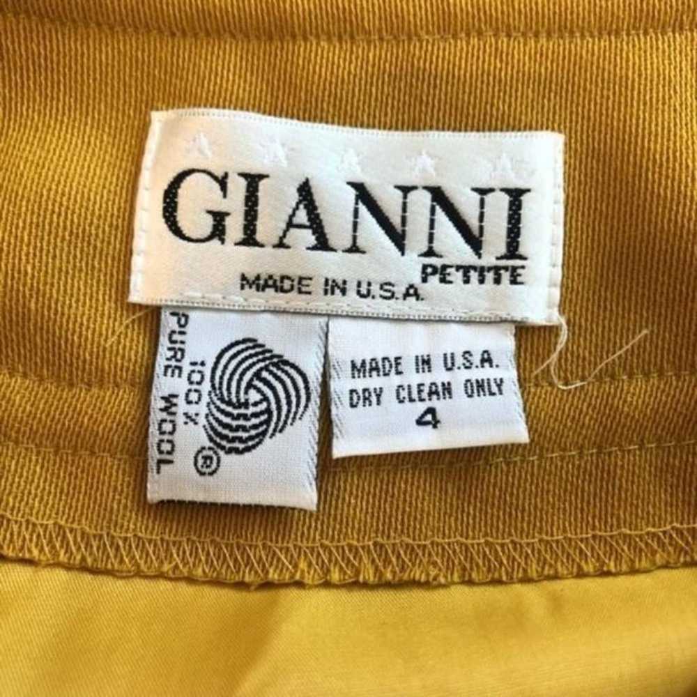 Gianni Gianni Mustard Yellow Vintage Pure Wool Sk… - image 3