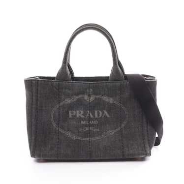 Prada Prada Canapa Kanapa Handbag Tote Bag Denim … - image 1