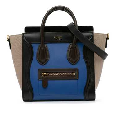 Blue Celine Nano Tricolor Luggage Tote Satchel - image 1