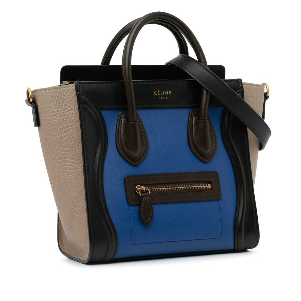 Blue Celine Nano Tricolor Luggage Tote Satchel - image 2