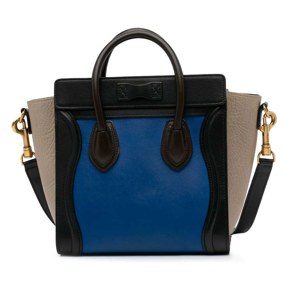 Blue Celine Nano Tricolor Luggage Tote Satchel - image 3