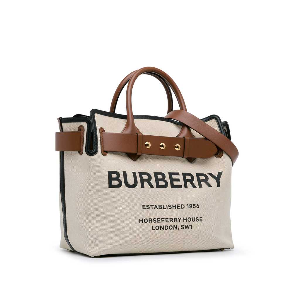 Beige Burberry Canvas Horseferry Belt Satchel - image 2