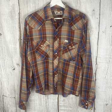 Vintage Wrangler Snap Button Western Button Down … - image 1