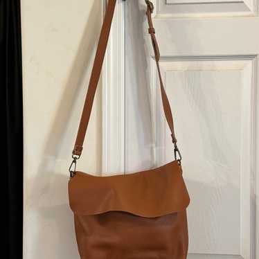 Brown Full Grain Leather Crossbody Bag by Eleven60