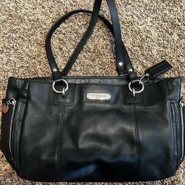 NWT Coach popular F79608 Gallery Tote Zip-top Leather Shoulder Hand bag Black