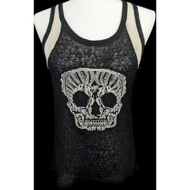 Other Gothic Punk Skull Lace Tank Top by No Bound… - image 1