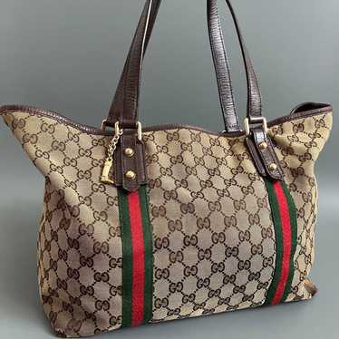 GUCCI GG pattern Sherry Line handbag tote bag.